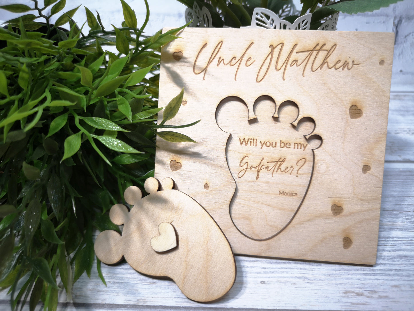 Godparents Invitation - Godmother Godfather Ask - Foot #1