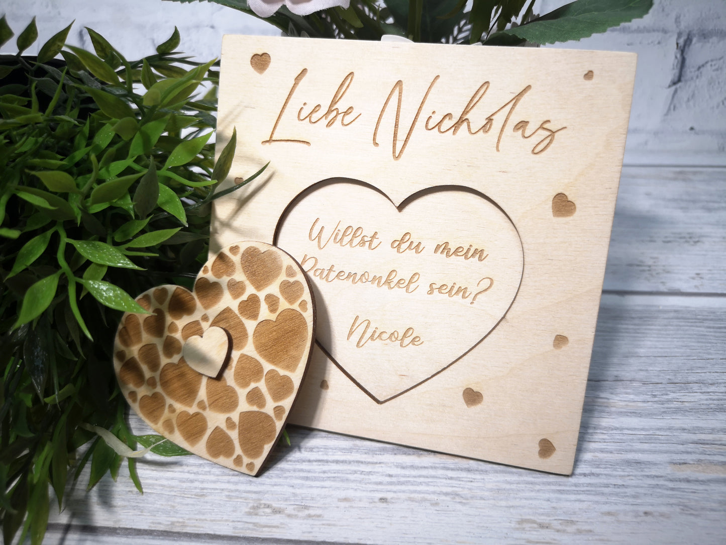 Godparents Invitation - Godmother Godfather Ask - Hearts