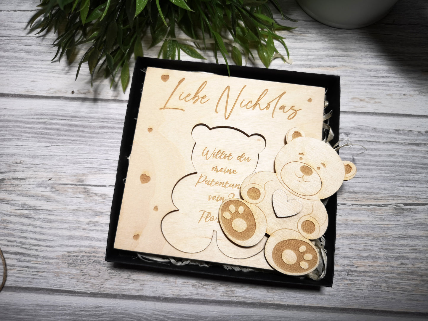 Godparents Invitation - Godmother Godfather Ask - Bear