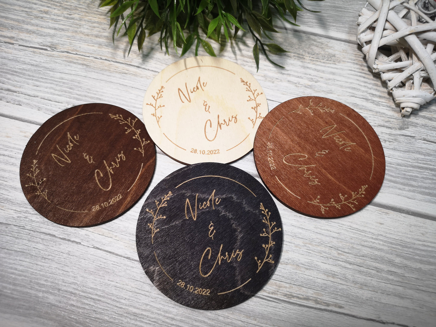 Personalized Wedding Coaster Favors For Quests #1