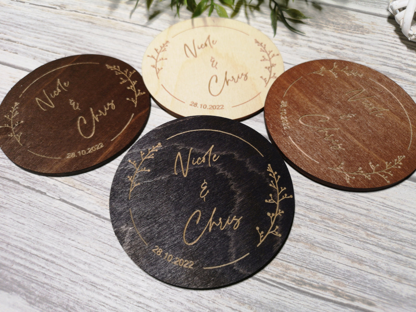 Personalized Wedding Coaster Favors For Quests #1