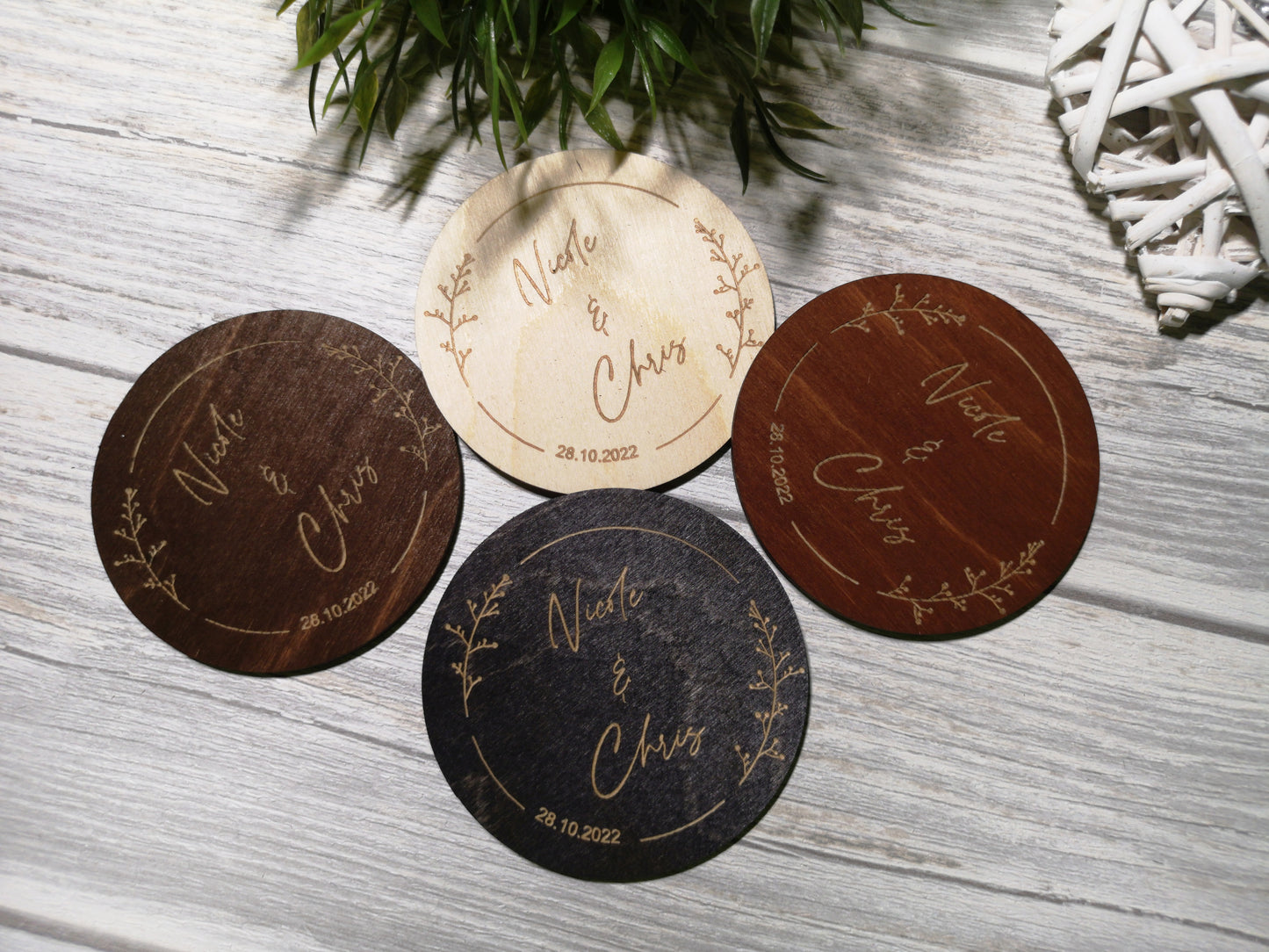 Personalized Wedding Coaster Favors For Quests #1