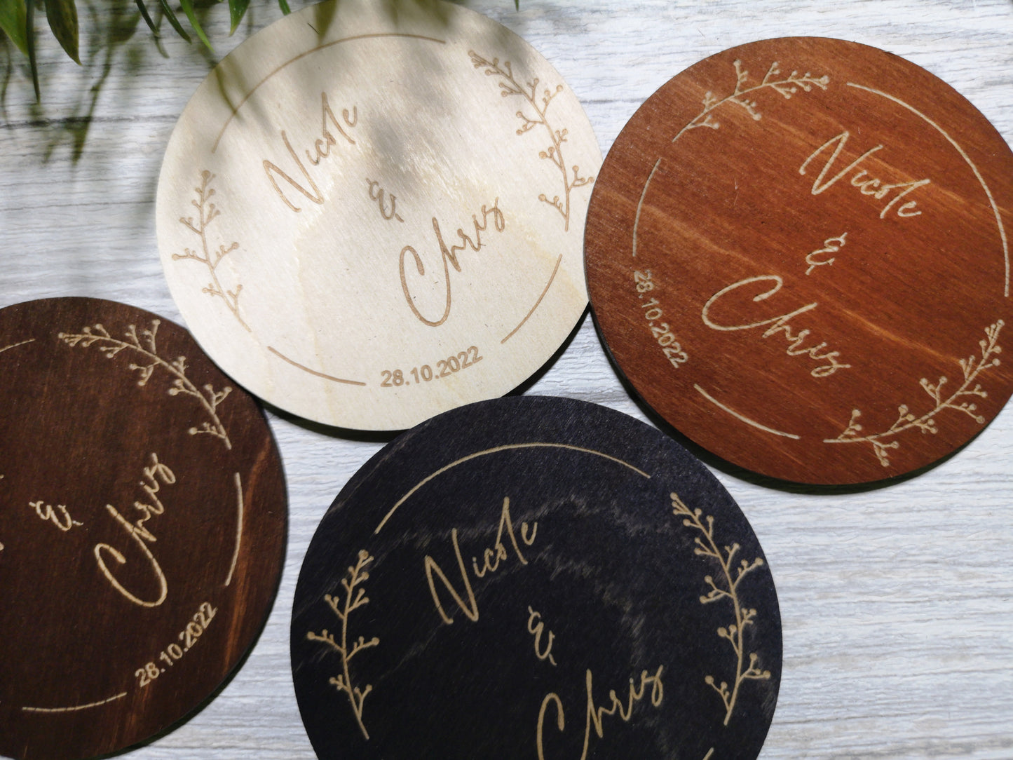 Personalized Wedding Coaster Favors For Quests #1