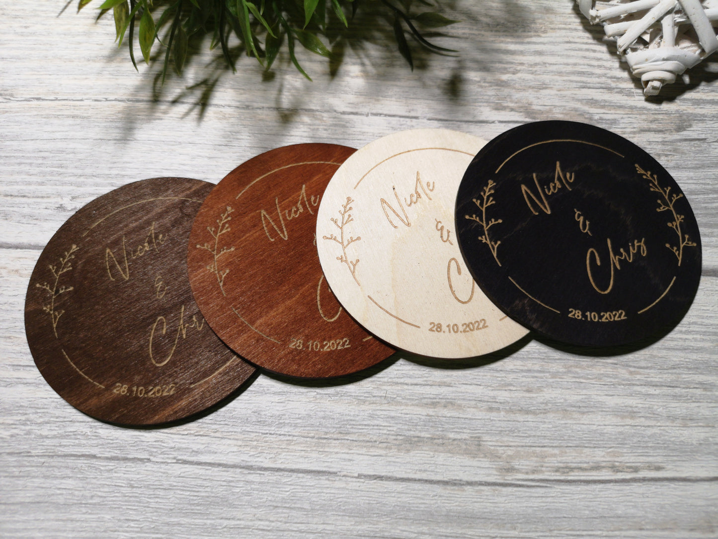 Personalized Wedding Coaster Favors For Quests #1