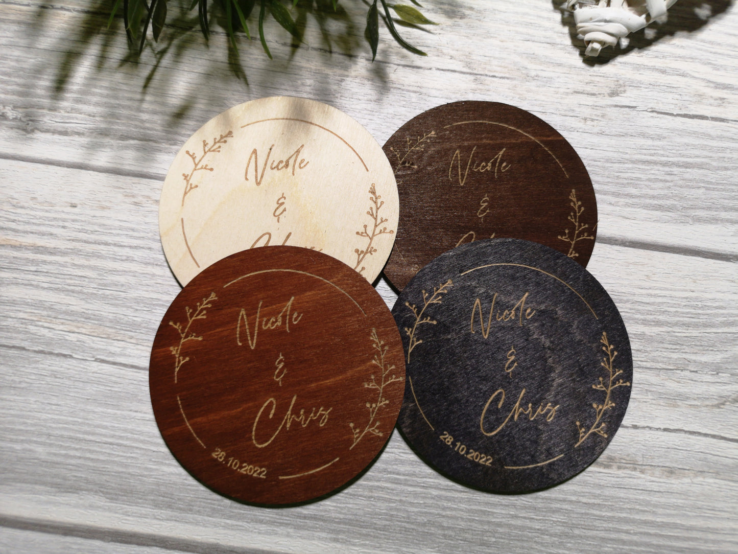 Personalized Wedding Coaster Favors For Quests #1
