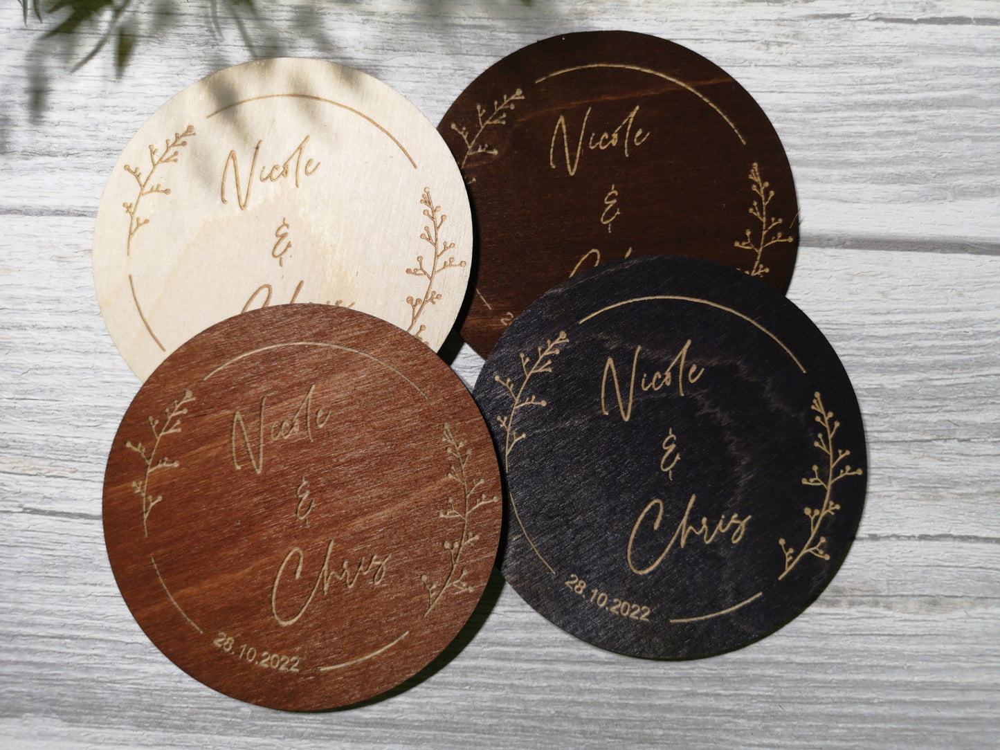 Personalized Wedding Coaster Favors For Quests #1