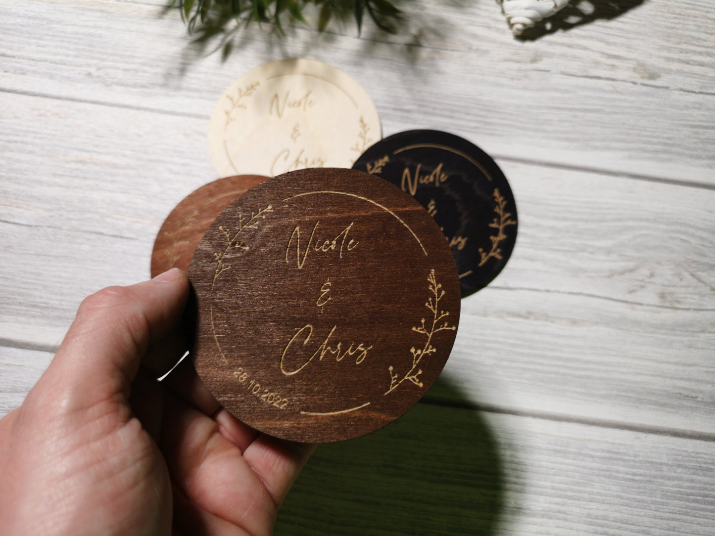 Personalized Wedding Coaster Favors For Quests #1