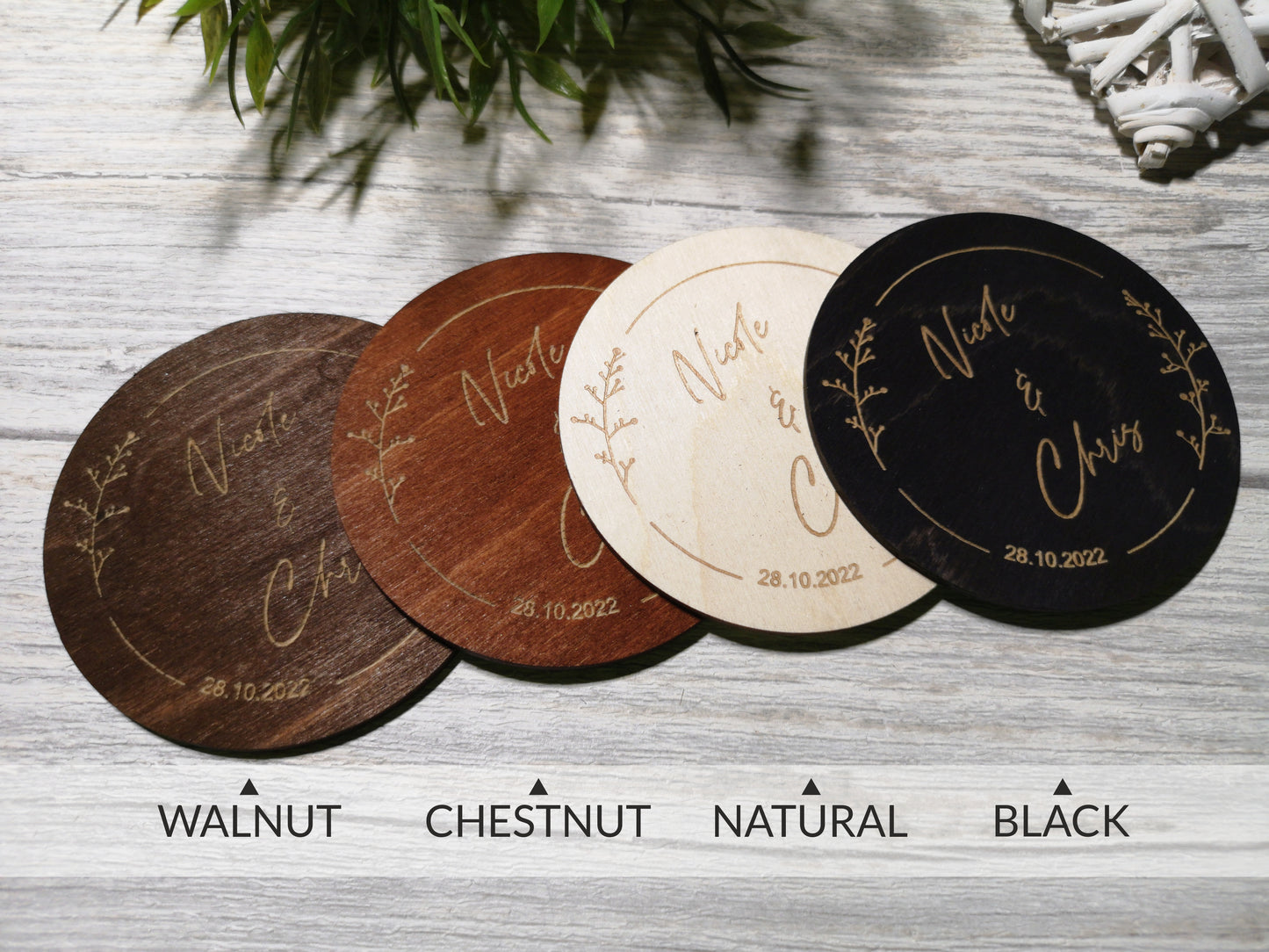 Personalized Wedding Coaster Favors For Quests #1