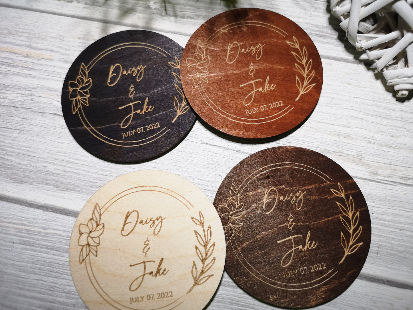 Personalized Wedding Coaster Favors For Quests #3