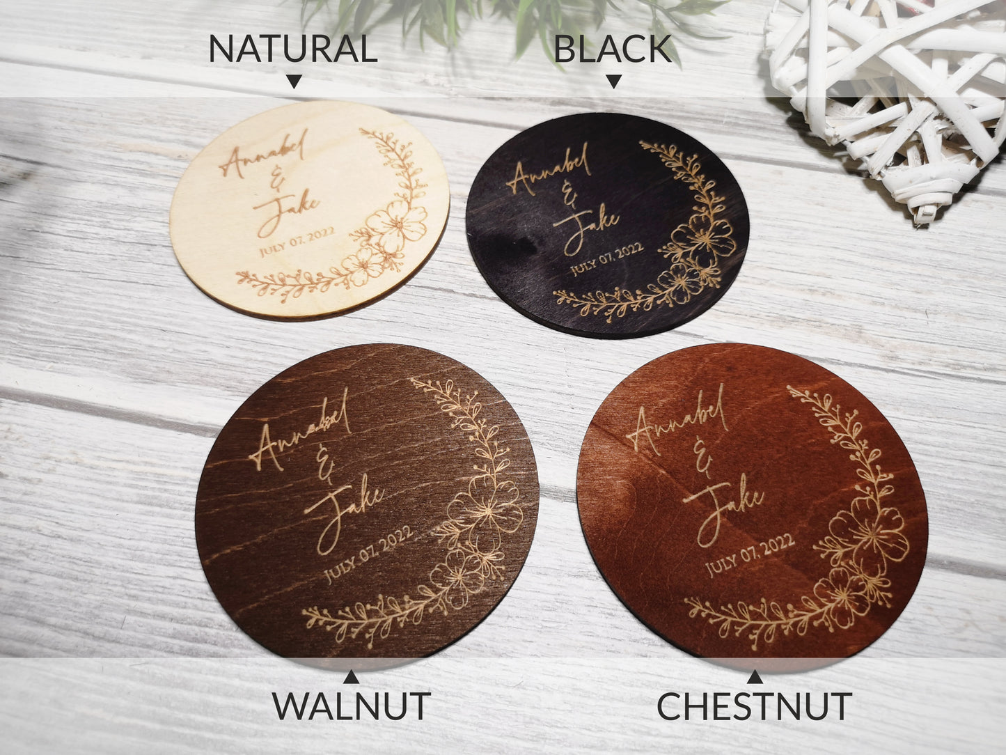 Personalized Wedding Coaster Favors For Quests #5