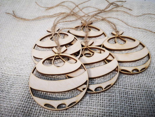 Laser Cut Wooden Christmas Tree Baubles #2