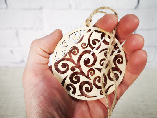 Laser Cut Wooden Christmas Tree Baubles #4